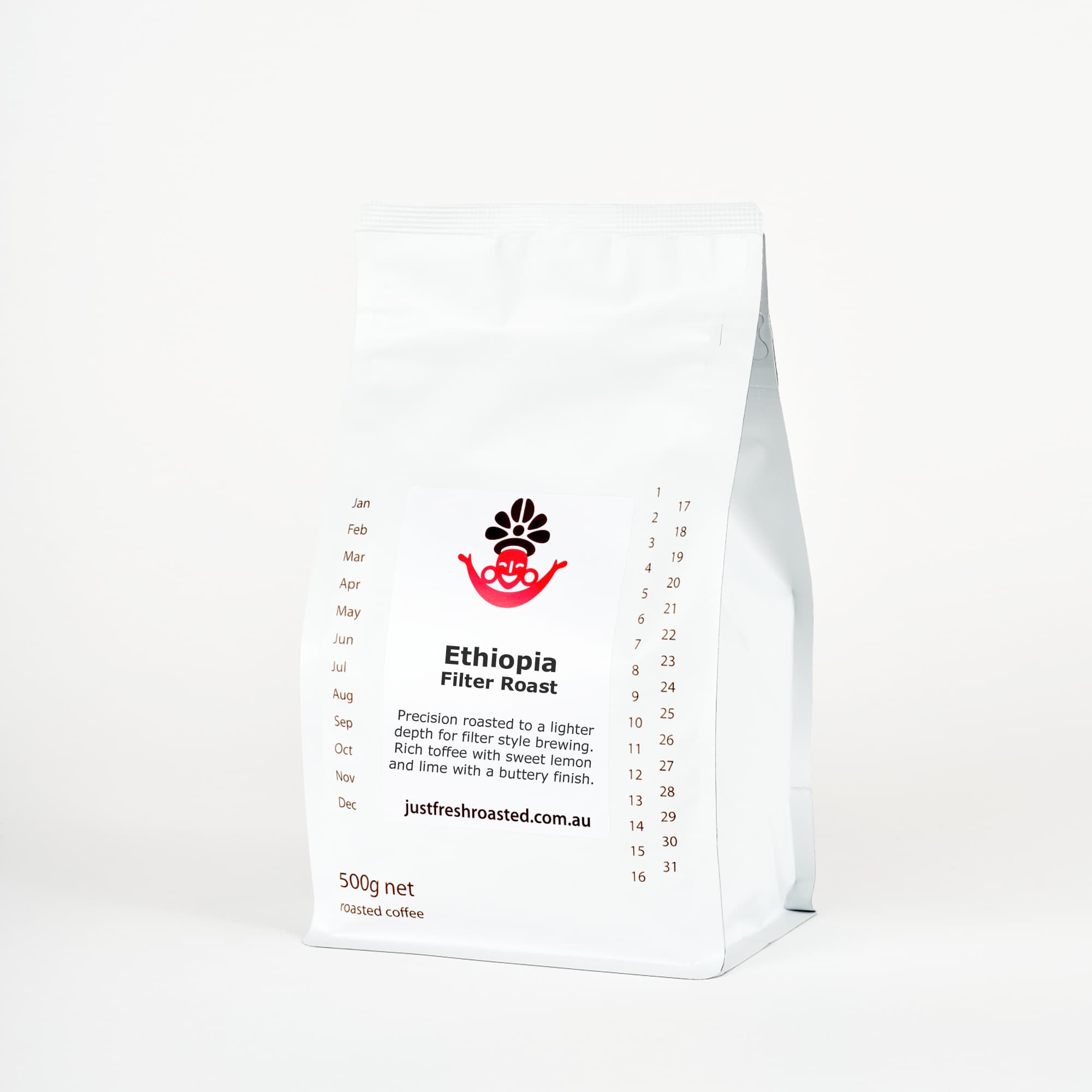 JustFreshRoasted Ethiopia Filter Roast 500g pack