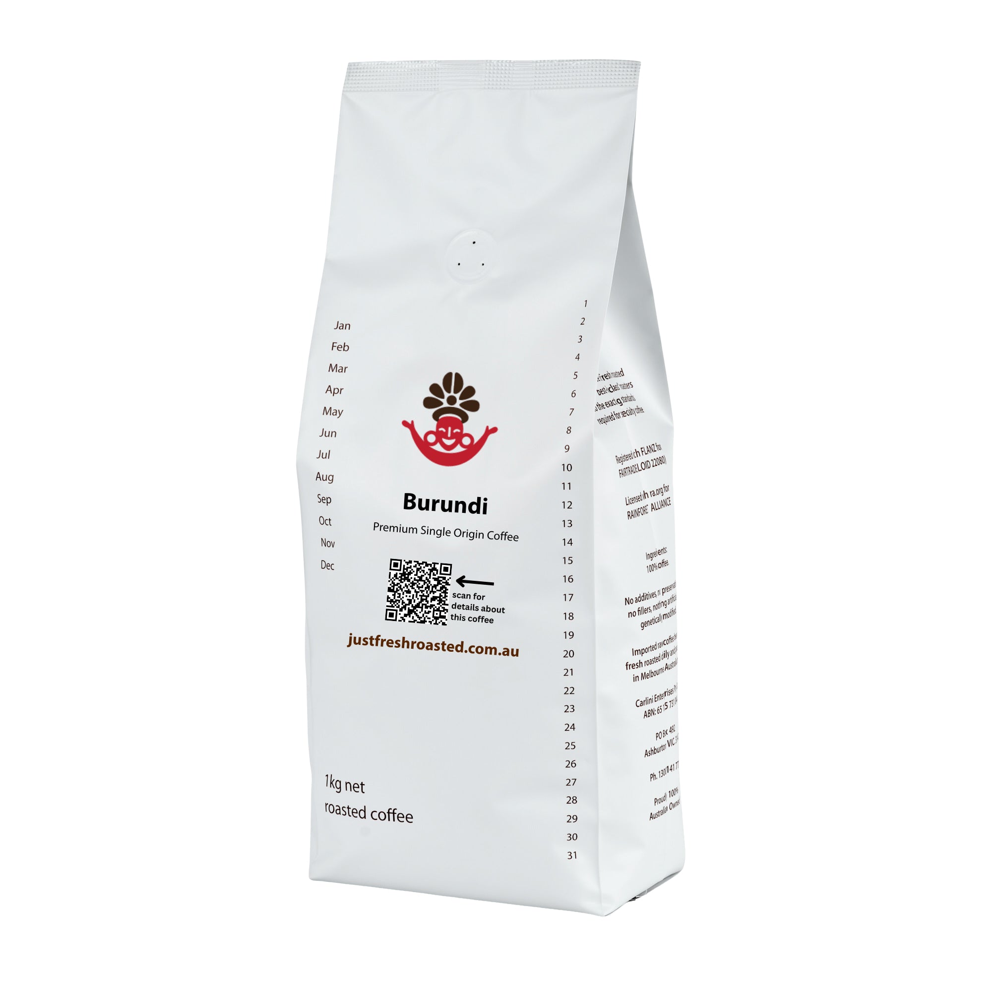 1kg of single origin Burundi roasted coffee