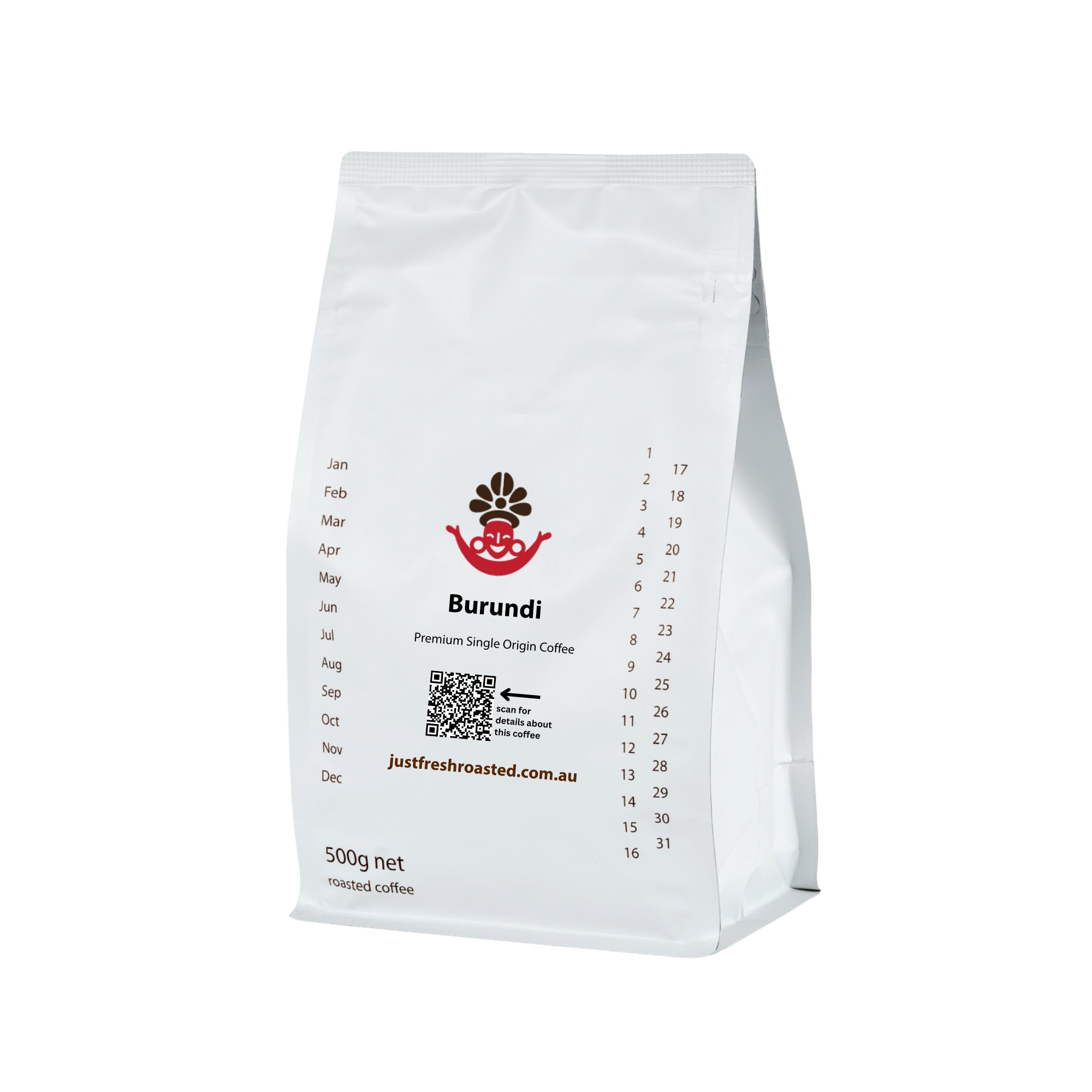 500g pack of single origin Burundi roasted coffee
