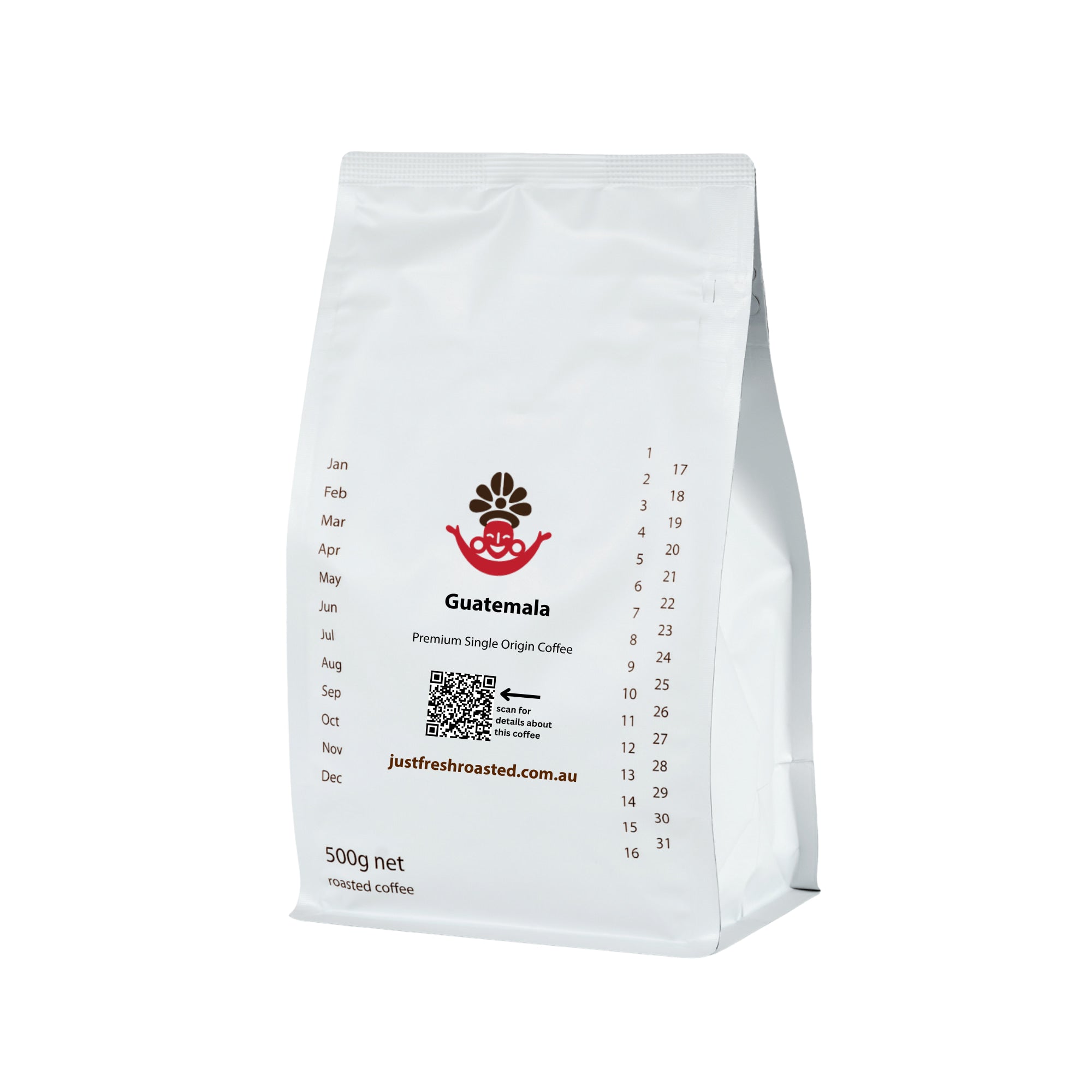 500g bag of single origin Guatemala roasted coffee