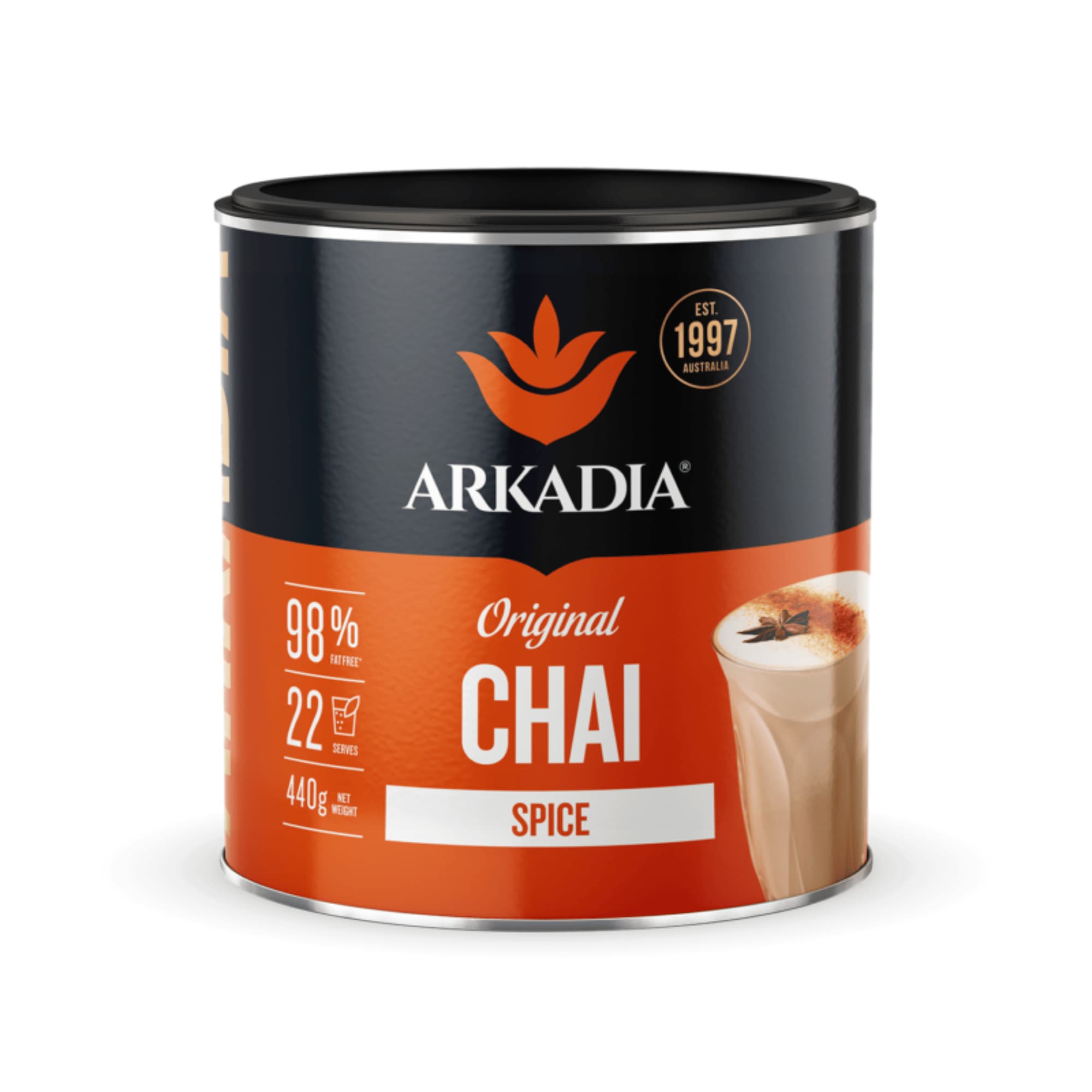 440g tin Arkadia Spice Chai Tea powder