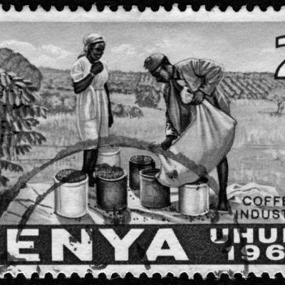 Vintage Kenyan coffee farmer stamps