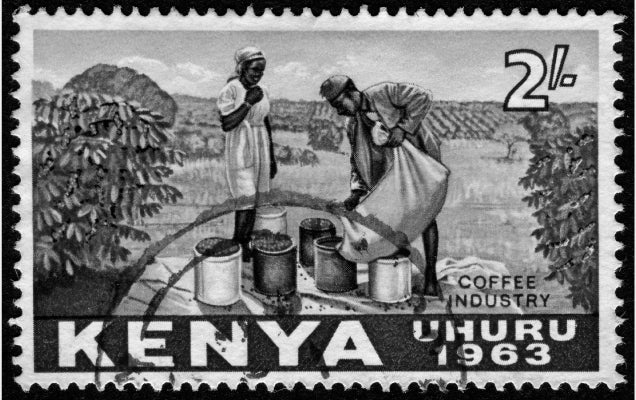 Vintage Kenyan coffee farmer stamps